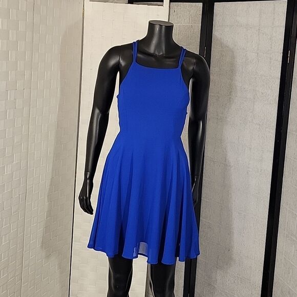 LULUS GOOD DEEDS ROYAL LACE UP STRAPLESS MINI DRESS - Picture 5 of 14